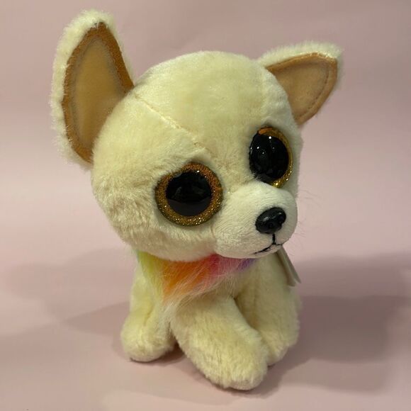 TY Beanie Boos Chewey the Chihuahua 6” Excellent Condition NWT 2019 Rainbow Boa - Picture 6 of 10